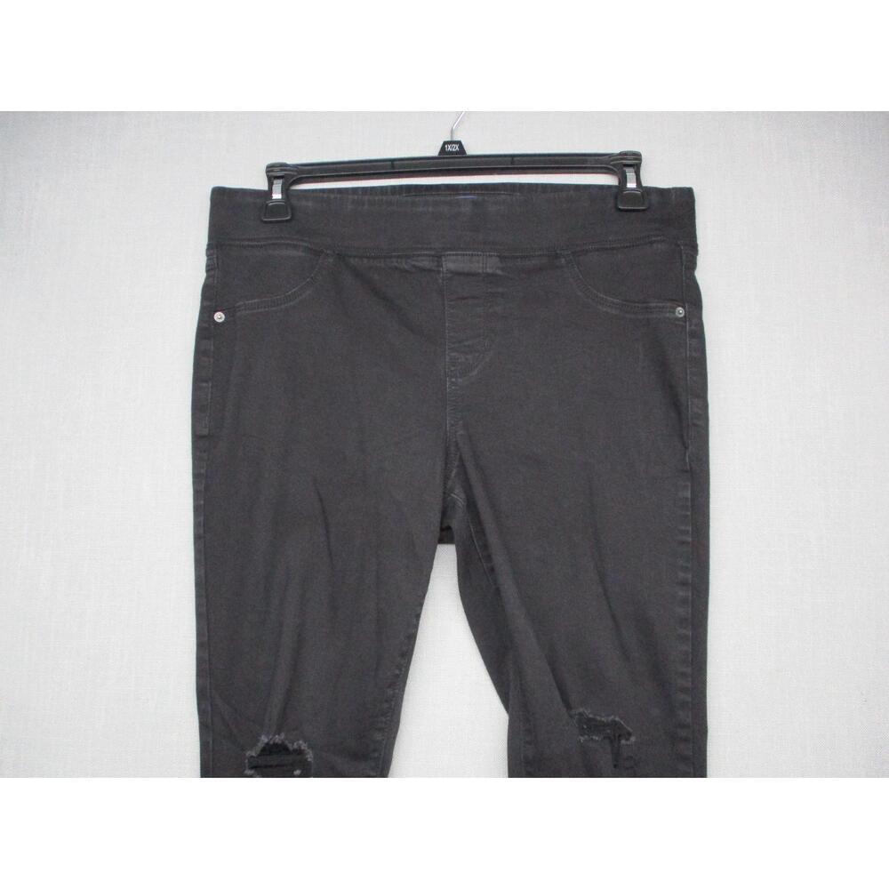 Old Navy Rockstar Black 15oz Distressed Raw Hem Jeggings Womens Size 14P - Picture 2 of 12